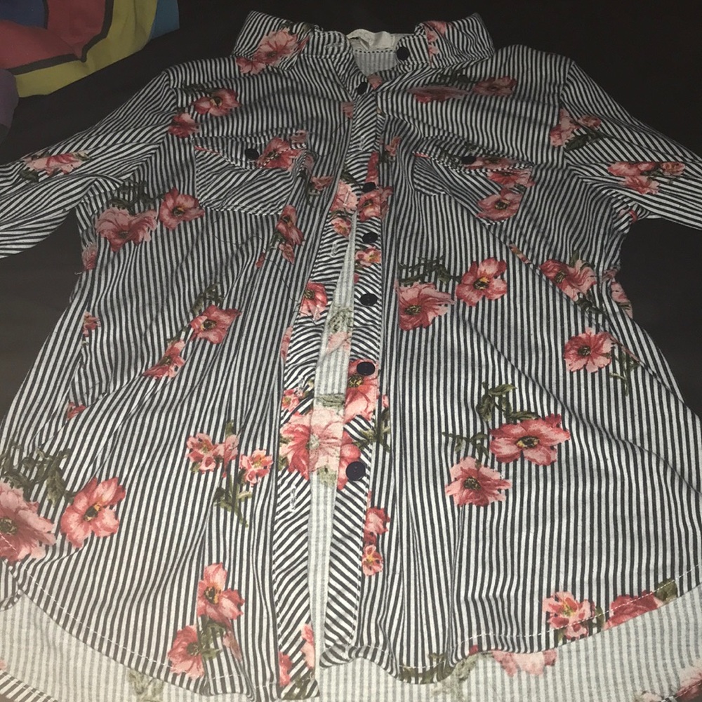 Floral Stripe Flannel